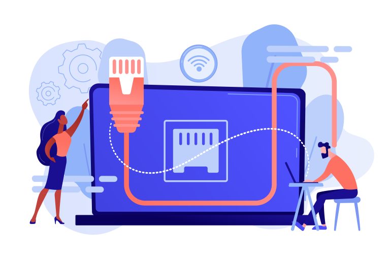 ethernet connection concept vector illustration.